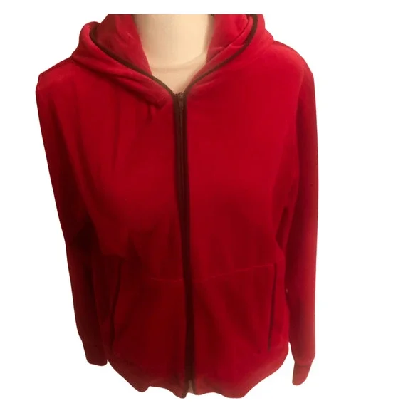 St. John Bay Red Hooded Full Zipper - Picture 7 of 10